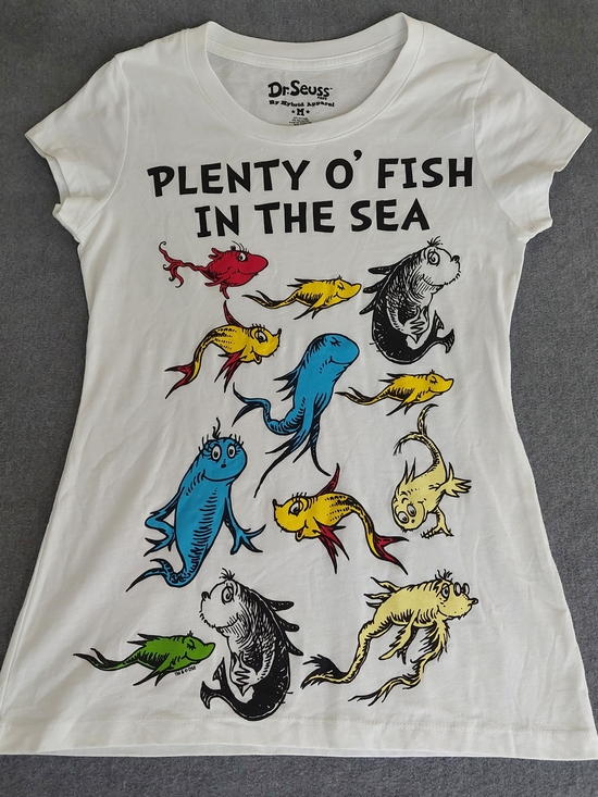 Hybrid Apparel Tops - Dr. Seuss Plenty O' Fish In The Sea Graphic T-Shirt Women's Size M White